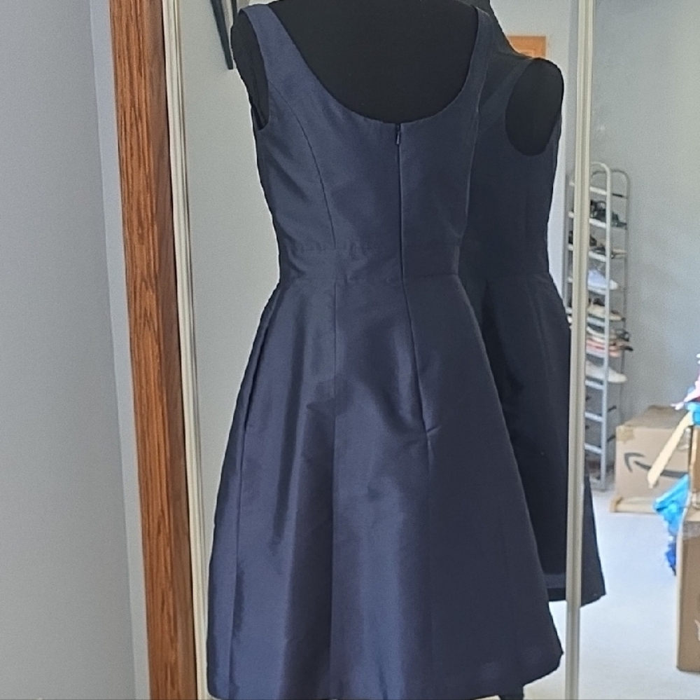 ALFRED SUNG Old Money Midnight Blue Sleeveless Scoop Neck Mini Dress - Picture 2 of 6